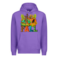 Purple Hello Fall Premium Hoodie - NancyCooperArtShop