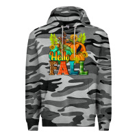 Slate Camo Hello Fall Premium Hoodie - NancyCooperArtShop
