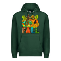 Sports Green Hello Fall Premium Hoodie - NancyCooperArtShop