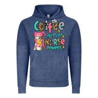 Vintage Denim coffee gives me nurse powers Vintage Hoodie - Jasminsmagicworld