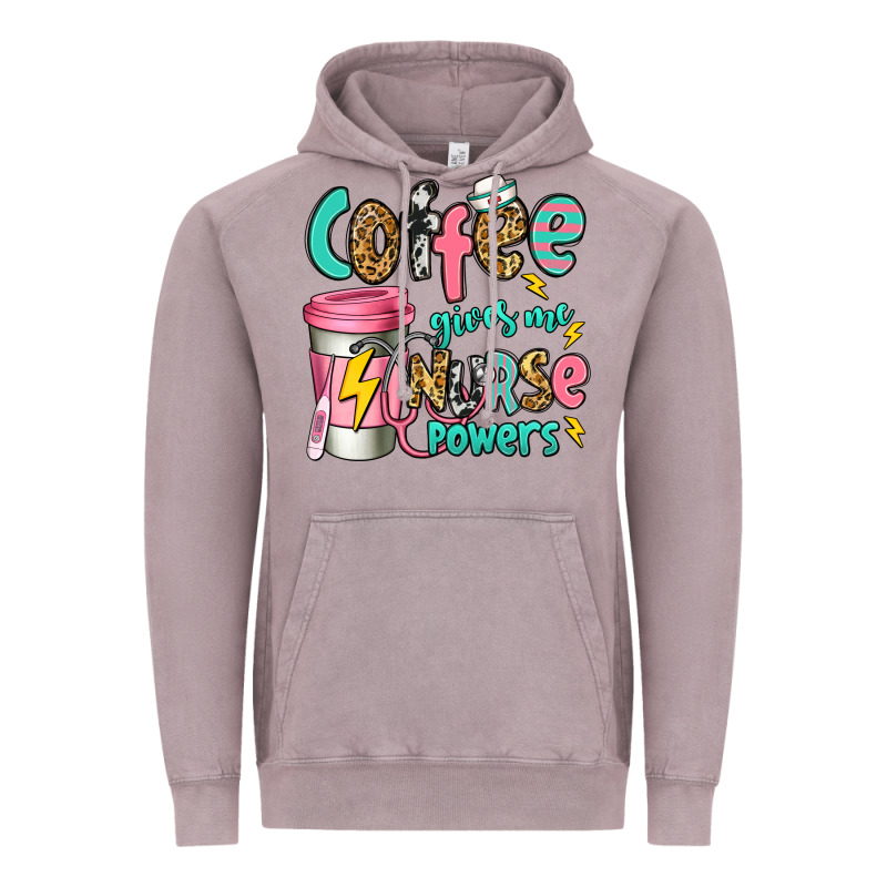 Coffee Gives Me Nurse Powers Vintage Hoodie by Jasminsmagicworld | Teevron