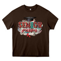 Chocolate Brown senior 2023 mom Heavy Core Tee - Zillion Design Studio