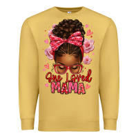 Antique Gold one loved mama afro messy bun Premium Sweatshirt - texasbilliewilder