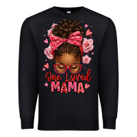 Black one loved mama afro messy bun Premium Sweatshirt - texasbilliewilder