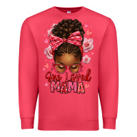 Cardinal one loved mama afro messy bun Premium Sweatshirt - texasbilliewilder