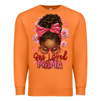 Carrot one loved mama afro messy bun Premium Sweatshirt - texasbilliewilder
