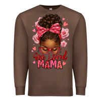 Chestnut one loved mama afro messy bun Premium Sweatshirt - texasbilliewilder