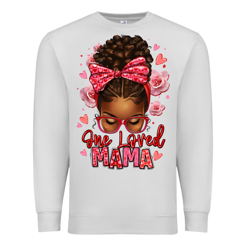 One Loved Mama Afro Messy Bun Premium Sweatshirt by texasbilliewilder | Teevron