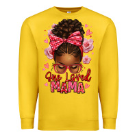 Lemon one loved mama afro messy bun Premium Sweatshirt - texasbilliewilder