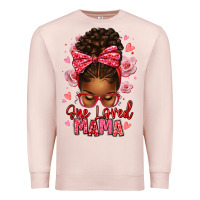 Pale Pink one loved mama afro messy bun Premium Sweatshirt - texasbilliewilder