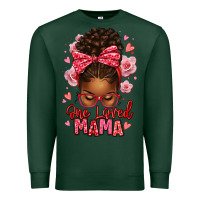 Sports Green one loved mama afro messy bun Premium Sweatshirt - texasbilliewilder