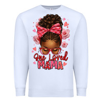 White one loved mama afro messy bun Premium Sweatshirt - texasbilliewilder