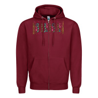 Burgundy teacher gemstone and pink flower libbey glass Zipper Hoodie - BundleAndBundleShop