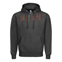 Charcoal Heather teacher gemstone and pink flower libbey glass Zipper Hoodie - BundleAndBundleShop