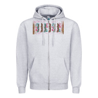 Heather Grey teacher gemstone and pink flower libbey glass Zipper Hoodie - BundleAndBundleShop