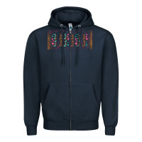 Navy teacher gemstone and pink flower libbey glass Zipper Hoodie - BundleAndBundleShop