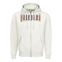 Oatmeal Heather teacher gemstone and pink flower libbey glass Zipper Hoodie - BundleAndBundleShop