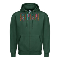 Sports Green teacher gemstone and pink flower libbey glass Zipper Hoodie - BundleAndBundleShop