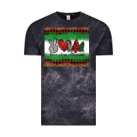 Cloud Black Peace Love Christmas Trees Vintage Tee - Jasminsmagicworld