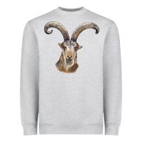 Heather Grey spanish goat face Heavyweight Sweatshirt - LillyAllenDesigns