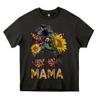 Asphalt mess bun mama sunflowers Heavy Core Tee - BarkalooDesign