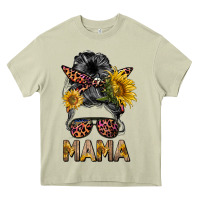 Mossy mess bun mama sunflowers Heavy Core Tee - BarkalooDesign