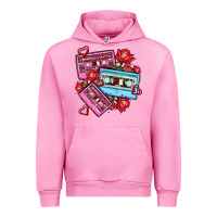 Fuchsia Pink valentines day casette olivia Urban Hoodie - OliviaCreatesArt