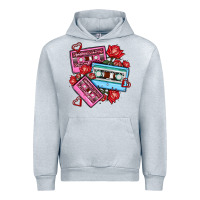 Heather Grey valentines day casette olivia Urban Hoodie - OliviaCreatesArt