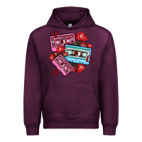 Mauve Wine valentines day casette olivia Urban Hoodie - OliviaCreatesArt