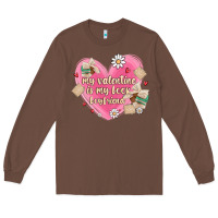 Chestnut my valentine is my look boyfriend Long Sleeve Tee - MaliasSmallBusiness