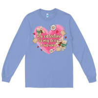 Colony Blue my valentine is my look boyfriend Long Sleeve Tee - MaliasSmallBusiness