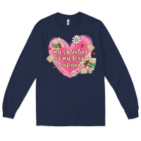 Navy my valentine is my look boyfriend Long Sleeve Tee - MaliasSmallBusiness