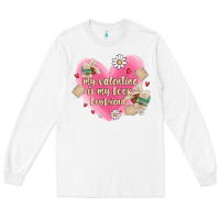 White my valentine is my look boyfriend Long Sleeve Tee - MaliasSmallBusiness