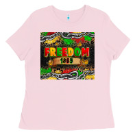 Bubblegum Pink juneteenth freedom 1865 Ladies Tee - Zillion Design Studio