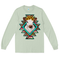 Matcha heifer cowhide aztec Long Sleeve Tee - JahusDesignShop