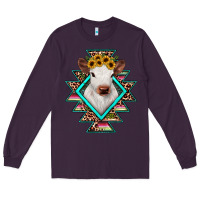 Plum heifer cowhide aztec Long Sleeve Tee - JahusDesignShop