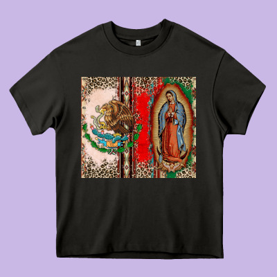 Virgin Mary Mexican Flag Heavy Core Tee Designed By Cts Tumbler Store