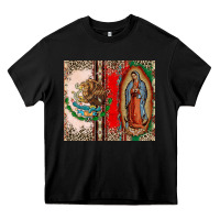 Black Virgin Mary Mexican Flag Heavy Core Tee - CTS Tumbler Store
