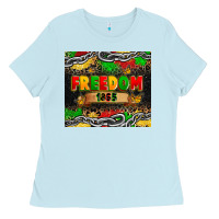 Baby Blue juneteenth freedom 1865 Ladies Tee - Zillion Design Studio