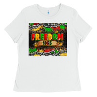 White juneteenth freedom 1865 Ladies Tee - Zillion Design Studio