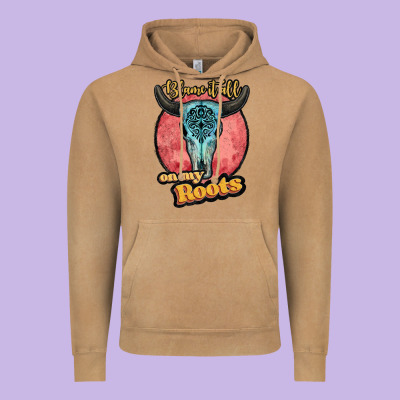 Blame It All On My Roots White Vintage Hoodie Designed By Jahusdesignshop