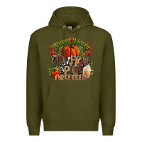 Army Green Stressed blessed pumpkin spice obsessed Fall Premium Hoodie - NancyCooperArtShop