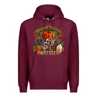 Burgundy Stressed blessed pumpkin spice obsessed Fall Premium Hoodie - NancyCooperArtShop