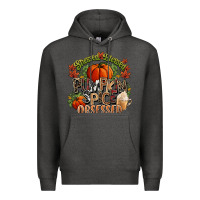 Charcoal Heather Stressed blessed pumpkin spice obsessed Fall Premium Hoodie - NancyCooperArtShop