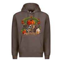 Coffee Stressed blessed pumpkin spice obsessed Fall Premium Hoodie - NancyCooperArtShop