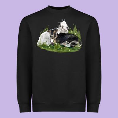 Two Baby Nigerian Dwarf Goat Heavyweight Sweatshirt Designed By Lillyallendesigns