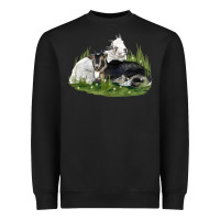 Black two baby nigerian dwarf goat Heavyweight Sweatshirt - LillyAllenDesigns