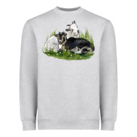 Heather Grey two baby nigerian dwarf goat Heavyweight Sweatshirt - LillyAllenDesigns