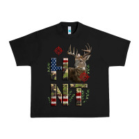 Black Deer Hunting Usa Flag Urban Heavy Tee - LillyAllenDesigns