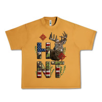 Peanut Butter Deer Hunting Usa Flag Urban Heavy Tee - LillyAllenDesigns